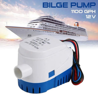 12V Bilge Pump 1100GPH Automatic Boat Marine Water Pump Submersible Yacht Boat Motor Seaplane Houseboat Pump - Nautica auto Marin heaven