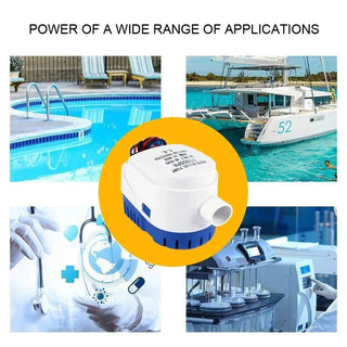 12V Bilge Pump 1100GPH Automatic Boat Marine Water Pump Submersible Yacht Boat Motor Seaplane Houseboat Pump - Nautica auto Marin heaven