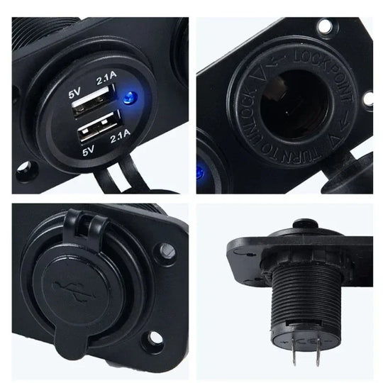 Dual USB Car Cigarette Lighter Socket Splitter 12V Charger Power - Nautica auto Marin heaven
