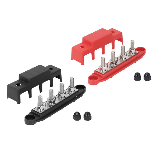 2Pcs Power Distribution Block Bus Bar 48V 250A M8 Screw 4 Terminal - Nautica auto Marin heaven