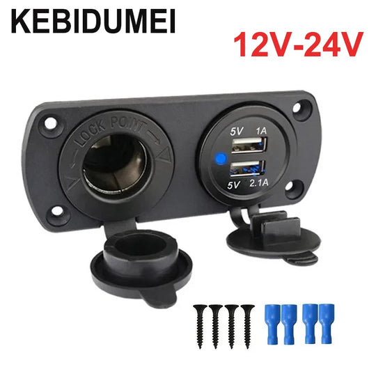 Dual USB Car Cigarette Lighter Socket Splitter 12V Charger Power - Nautica auto Marin heaven