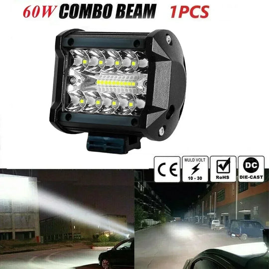 NEW 1PC 60W Offroad LED Work Light 12V Spot Flood Combo Pods For SUV - Nautica auto Marin heaven