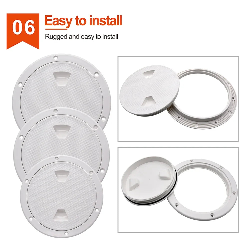 ABS Plastic Round Non-Slip Inspection Hatches with Detachable Cover - Nautica auto Marin heaven