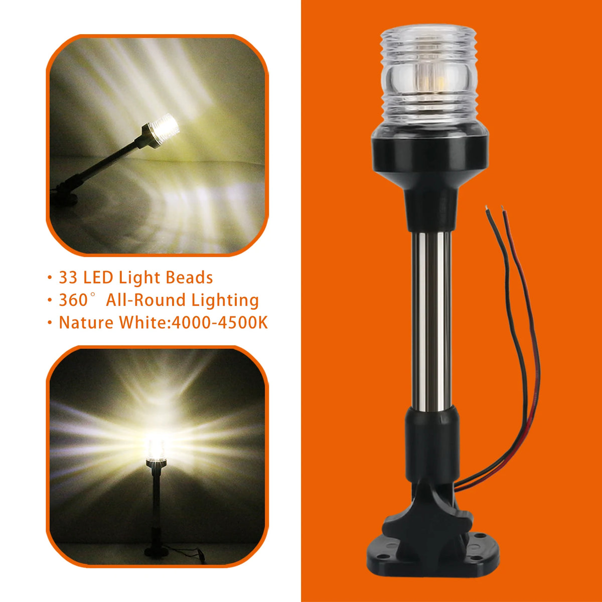 LED Fold Down Anchor Light, Sailing Signal Lamp for Marine, Boat Yacht - Nautica auto Marin heaven